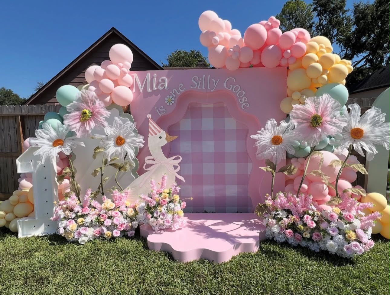 Sweet botanical garden celebration with fairy lights and personalized typography