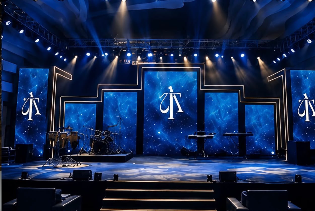 Contemporary Bollywood sangeeth dancefloor and stage production