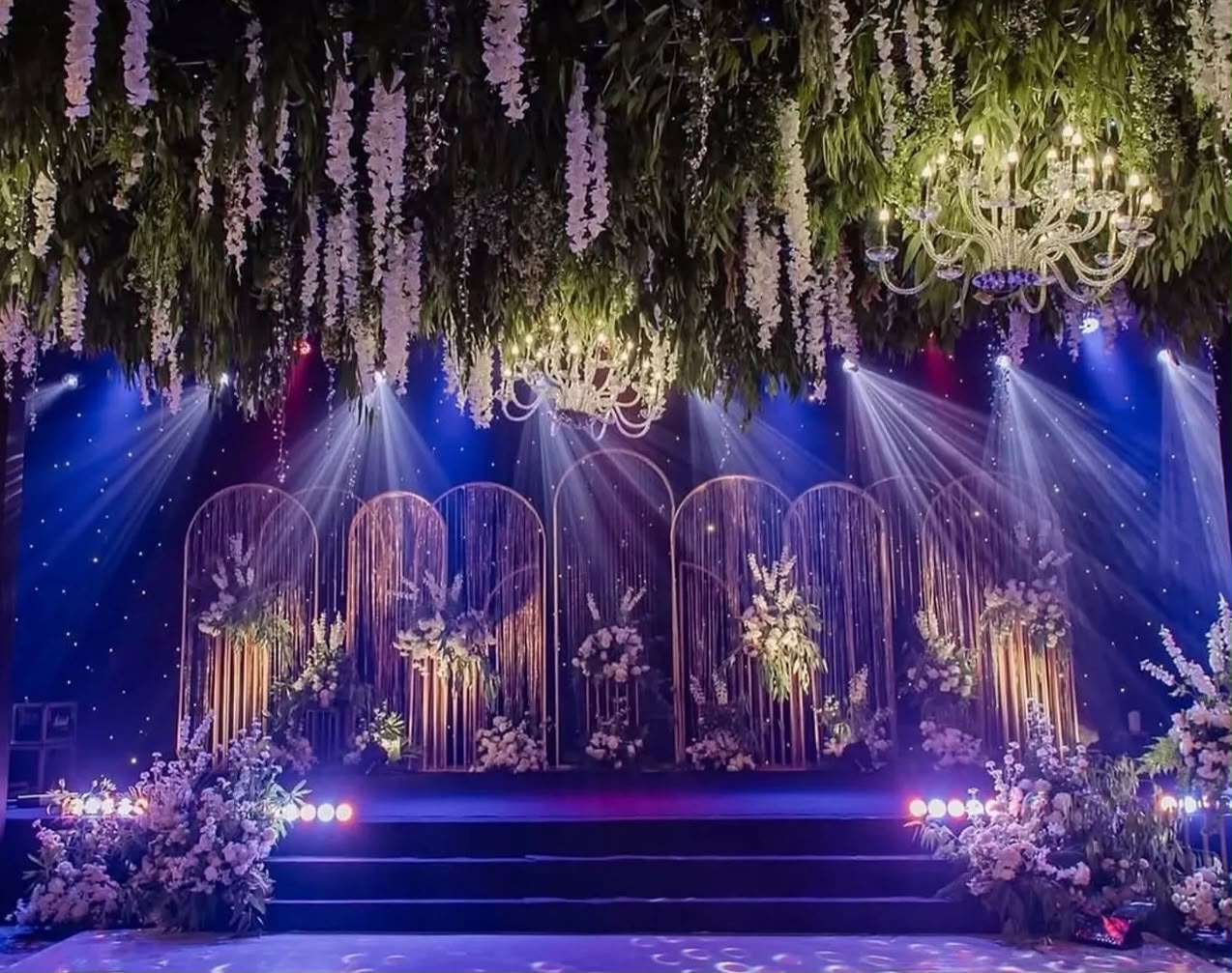 Grand evening sangeeth hall spatial transformation by The Utsav House artisans